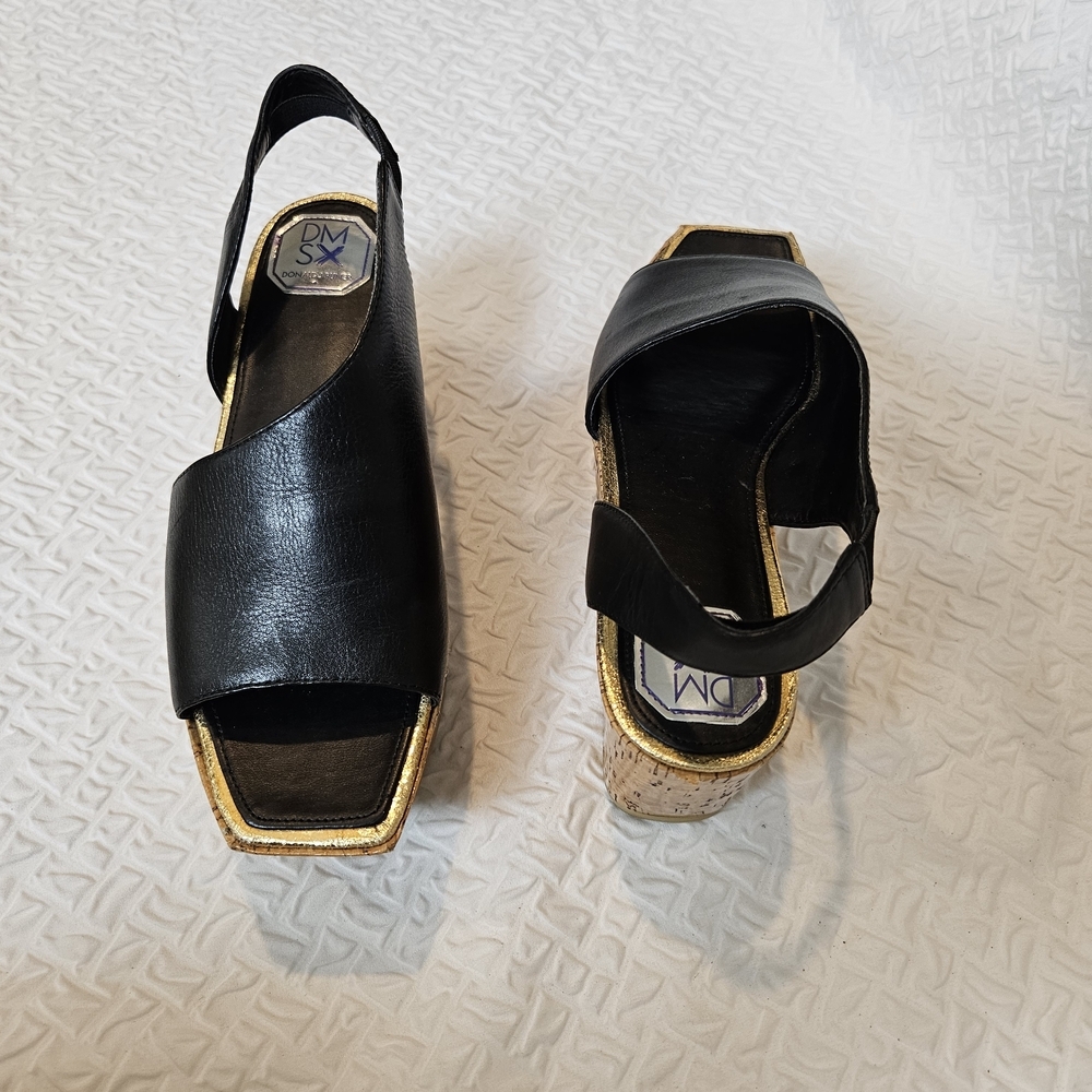 Donald J. Pliner Black and Gold Sandals - Picture 2 of 8